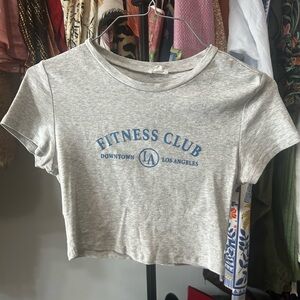 Garage Gray and Blue Crop Top